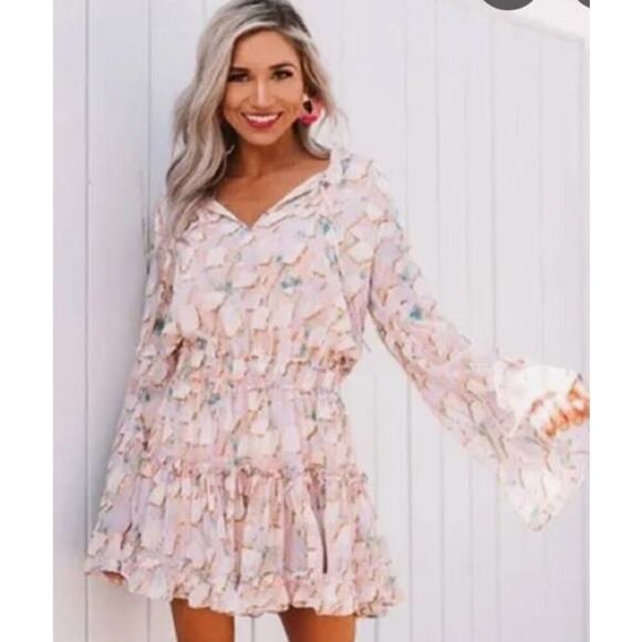 Buddy Love Zozo Magical Elastic Waist Pastel Metallic Tones Dress, M - Picture 15 of 15